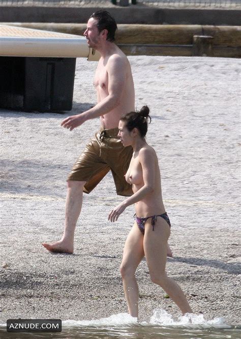 China Chow Goes Topless At The Beach While Vacationing In