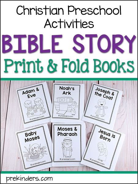 bible story print fold books  pre  preschool kids prekinders