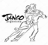 Tango Bailarines Argentino Vectorial Boceto Ilustración Casino St2 Stilizzate sketch template