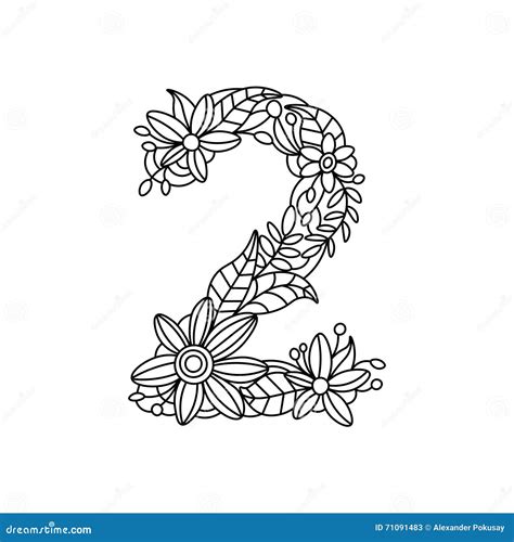 number  coloring book  adults vector stock vector illustration