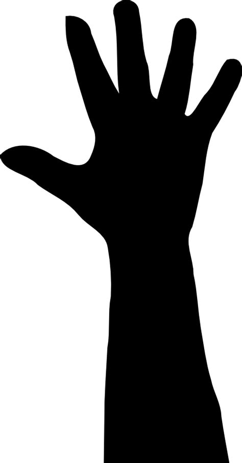 raised hand in silhouette clipart royalty free