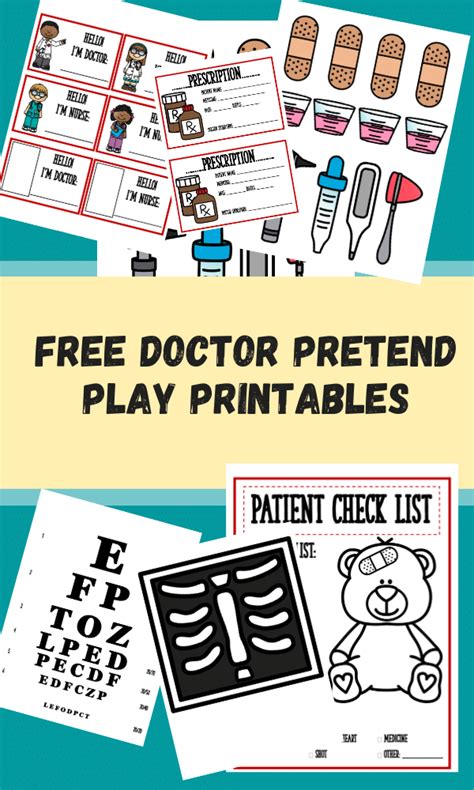 doctor pretend play printables worksheets dramatic play