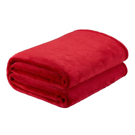 zone embossed velvet plush blanket     red walmartcom walmartcom