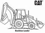 Coloring Pages Backhoe Construction Cat Caterpillar Excavator Hoe Drawing Machinery Lego Loader Printable Color Sketch Vehicles Template Print Views Printables sketch template