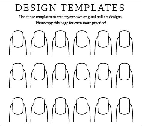 hand nail template