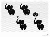 Plotterdatei Elefant Elefanten Motive Niedliche Einfarbig Niedlicher 4er sketch template