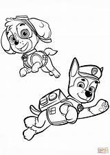 Paw Patrol Coloring Skye Pages Printable Chase Colouring Cartoon Kids Sheets Book Supercoloring sketch template