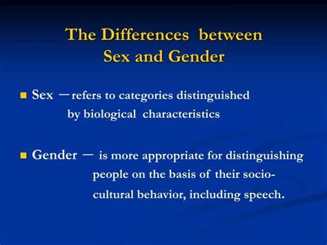 ppt the differences between sex and gender powerpoint presentation