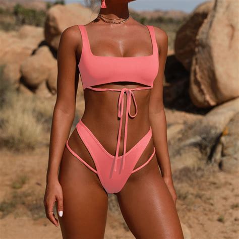 buy melphieer hot thong bikini pink swimsuit monokini