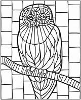 Coloring Mosaic Pages Owl Printable Patterns Animal Colouring Paper Choose Board Publications Dover Pattern Creative sketch template