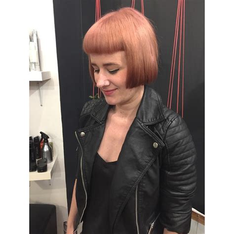 Short Red Blunt Bob Haircut For Women Over 50 With Fine