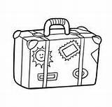 Coloring Suitcase Stickers Book Briefcase Illustration Stock sketch template