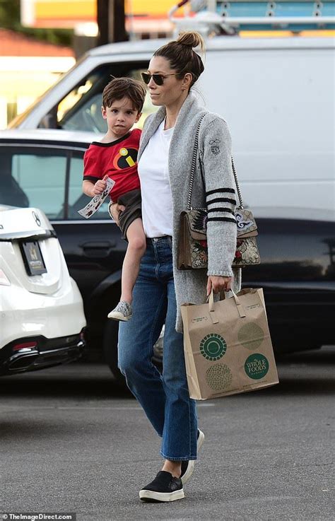 Jessica Biel Is Flawless As She Goes Makeup Free With Son Silas