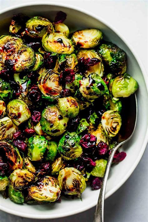 balsamic glazed brussel sprouts  cranberries video platings