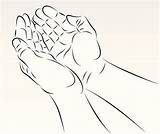 Hands Cupped Vector Illustrations Clip sketch template