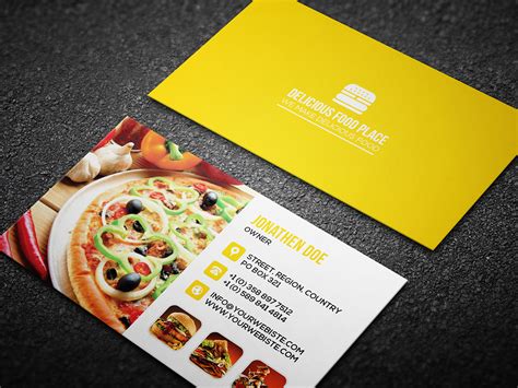 delicious food business card  behance