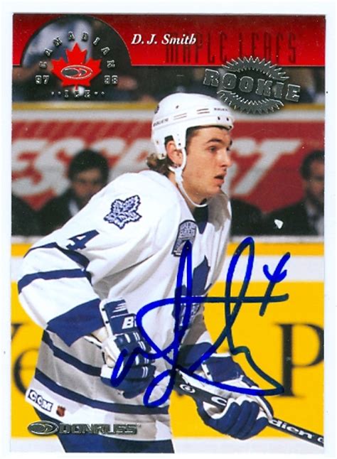 d j smith autographed hockey card toronto maple leafs