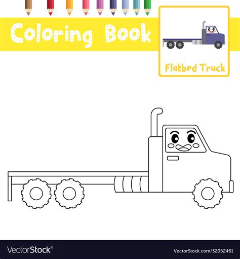 coloring page flatbed truck cartoon character vector image sexiz pix