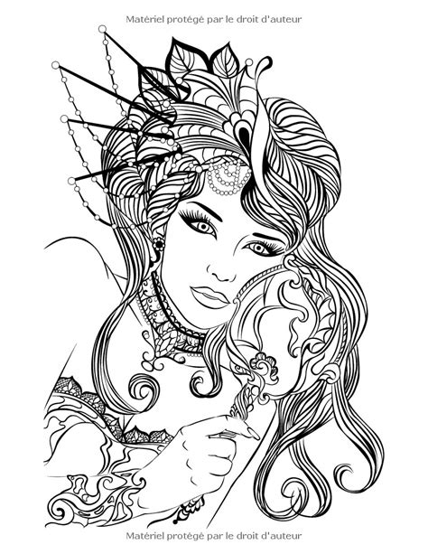 pin  girl coloring pages  adults sketch coloring page