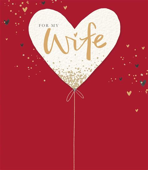 wife embellished valentines day greeting card cards