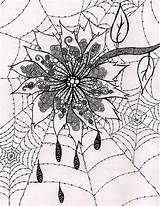 Cobwebs Tears Zentangle sketch template