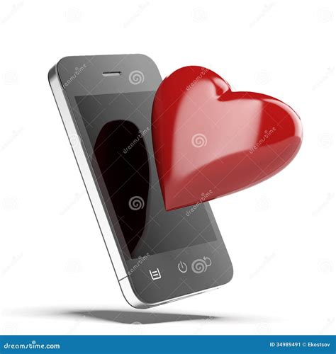 phone  red heart stock illustration illustration  love