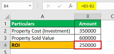 calculating investment return  excel step  step examples