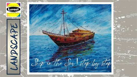 draw easy scenery  oil pastels ship   sea step  step youtube