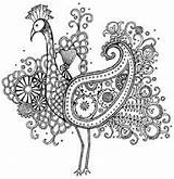 Coloring Pages Peacock Intricate Colouring Printable Animal Paisley Zentangle Adults Adult Impression Obsession Davies Hannah Stamp Sheets Color Kids Peacocks sketch template