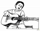 Guitar Pages Coloring Acoustic Getcolorings Boy sketch template