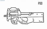 Colorare Armi P90 Mp7 Smg Mp5 Fortnite sketch template