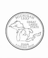 Michigan Quarter Coloring State Pages States Printable Usa Printables Print Quarters Go sketch template