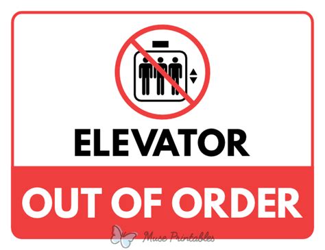 printable elevator   order sign