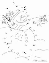 Snowman Christmas Dot Game Xmas Print Connect Dots Hellokids Printable Coloring Games Pages sketch template