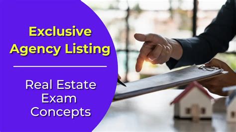 exclusive agency listing definition real estate license wizard
