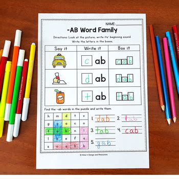 word family worksheets  alina  design  resources tpt