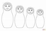 Dolls Russian Matryoshka Coloring Pages Printable Blank Nesting Template Drawing Russia Print Doll Paper Color Craft Printables Kids sketch template