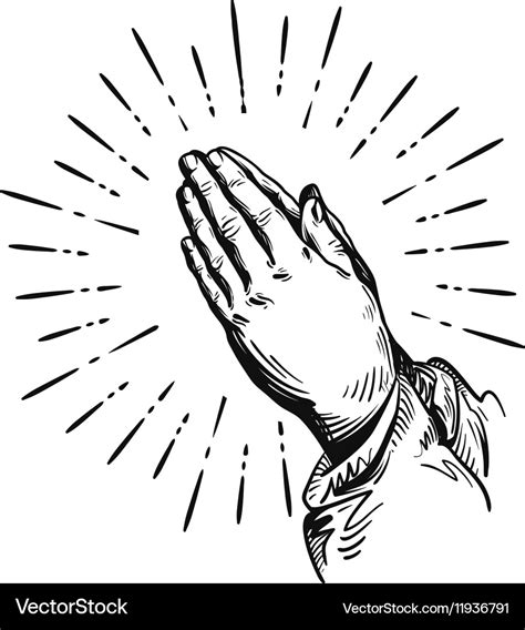 prayer sketch praying hands royalty  vector image