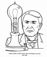 Edison Thomas Coloring Pages History Printable Usa Printables Alva People Famous Clipart Grade Americans Drawing Light Jefferson Bulb Newton Sheets sketch template