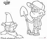 Gravity Falls Dipper Coloring Pages Gnomes Printable sketch template