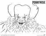 Pennywise Coloring Pages Sketch Printable Color Kids Adults Print Bettercoloring sketch template