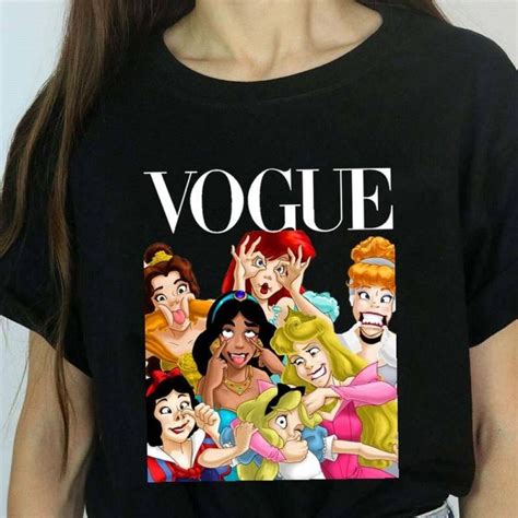 Women Princess Vogue T Shirt In 2020 Disney Princess Shirts Ladies