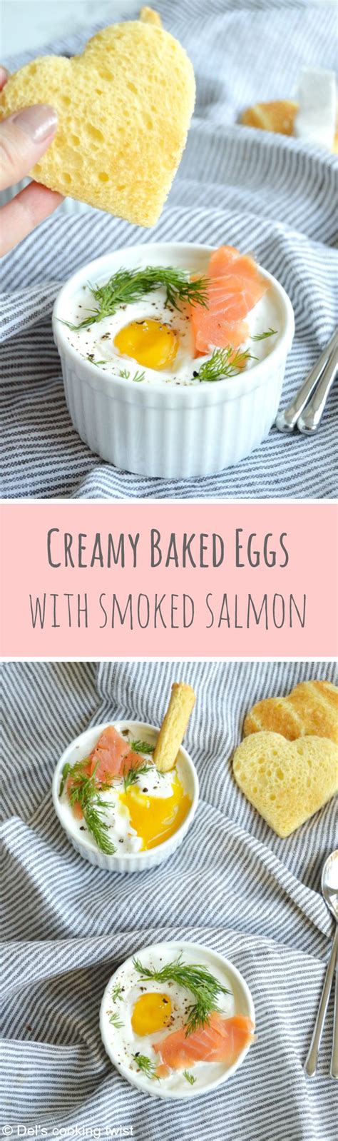 easy french baked eggs  smoked salmon   elegant