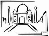India Drawing Getdrawings Coloring Mahal Taj Pages Drawings sketch template