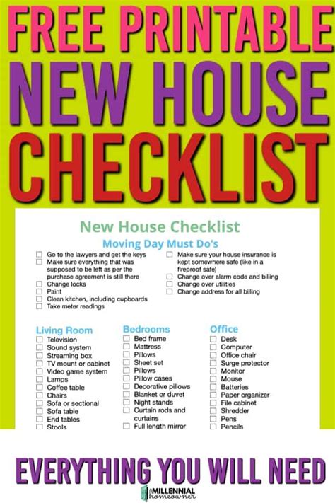 house checklist essential       house