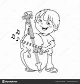 Cello Instrumentos Violonchelo Musicales Contorno sketch template