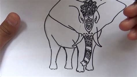 draw elephant pattern youtube