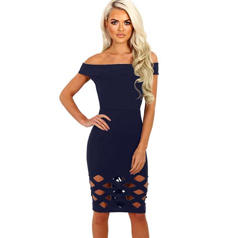 Women Bandage Bodycon Slim Hollow Out Evening Party Cocktail Club Mini