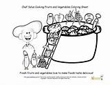 Cooking Kids Vegetables Coloring Fruits Eat Month National Right Choose Board Solus Chef Sheet Sheets Activities Nourishinteractive sketch template