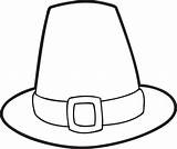 Hat Pilgrim Coloring Hats Thanksgiving Template Drawing Colouring Printable Pilgrims Pages Kids Top Clipart Boy Fedora Print Preschool Line Crafts sketch template